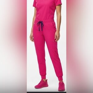 Figs Women Bright hot Pink Scrub Joggers